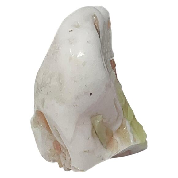 Milk Glass Pink Swirl Art Glass Cullet Glowing Uranium Manganese Slag #5GM53 - Picture 4 of 8